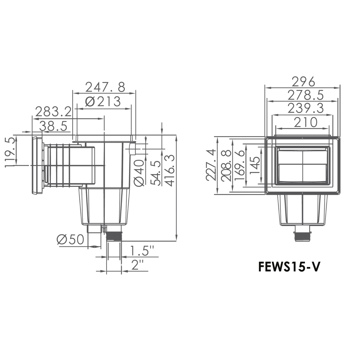 15L Standard Wall Skimmer